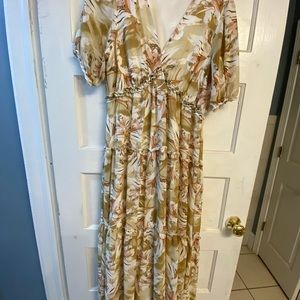 Baltic Born Santorum Maxi Dress Large gold and pink